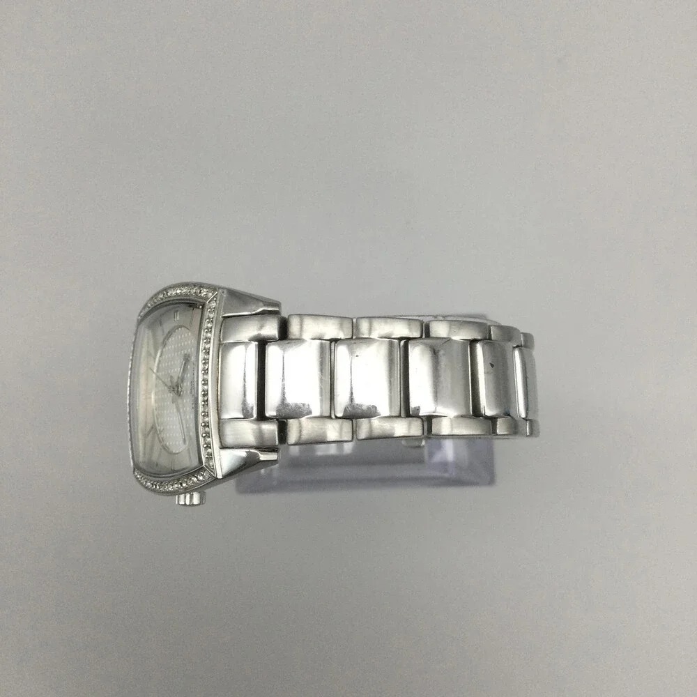 Kenneth Cole Women Watch 28mm Silver Tone Crystal Bezel KC4613 New Battery 7